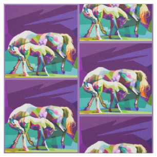 Paardenmodel en kleurenafdrukstructuur 4,5 inch stof