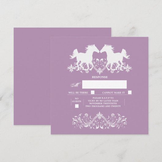 Paardenmoderne silhouette florale draden (Voorkant / Achterkant)