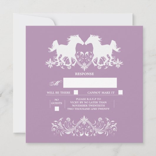 Paardenmoderne silhouette florale draden (Voorkant)