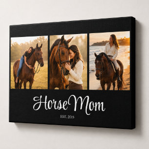 Paardenmoeder Geverifieerd Script Zwart 3 Foto Canvas Afdruk