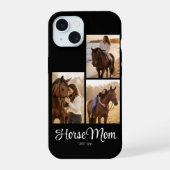 Paardenmoeder Gevestigd Script Zwart 3 Foto iPhone 15 Case (Achterkant)