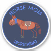 : Paardenmoeder - Kastanje Paard Doodle Sticker (Voorkant)