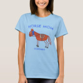 : Paardenmoeder - Kastanje Paard Doodle T-shirt (Voorkant)
