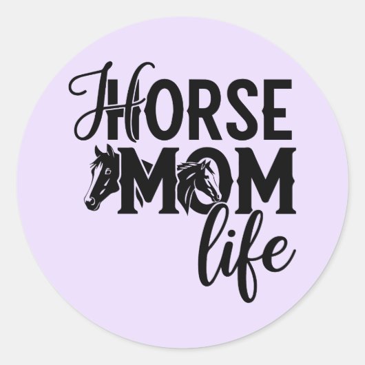 Paardenmoeder Leven Ronde Sticker (Voorkant)