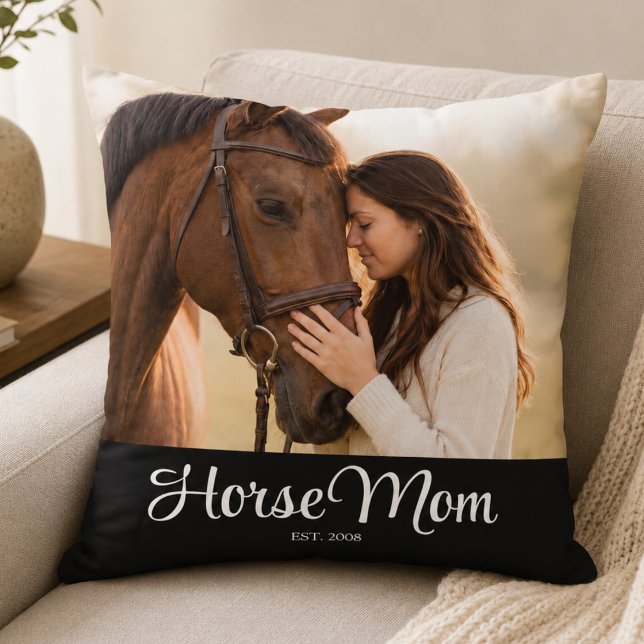 Paardenmoeder moderne script foto kussen (Creator heeft geüpload)