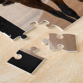 Paardenmoeder Opgericht Script Zwart 3 Foto Legpuzzel (Zijkant)