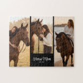Paardenmoeder Opgericht Script Zwart 3 Foto Legpuzzel (Horizontaal)