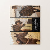 Paardenmoeder Opgericht Script Zwart 3 Foto Legpuzzel (Verticaal)