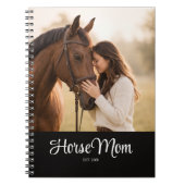 Paardenmoeder Opgericht Zwarte Moderne Script Foto Notitieboek (Voorkant)