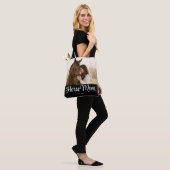 Paardenmoeder Opgerichte Script Zwart Foto Tote Bag (Op model)