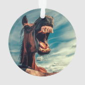 Paardenmond Teth Neigh Wild Horse Animal Ornament (achterkant)