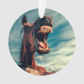 Paardenmond Teth Neigh Wild Horse Animal Ornament (voorkant)