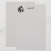  paardenmonogrammen briefpapier (Voorkant / Achterkant)