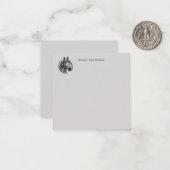  paardenmonogrammen notitiekaartje (Voorkant / Achterkant in situ)