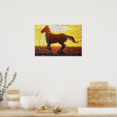 Paardenmontage mozaïekinklage poster (Keuken)