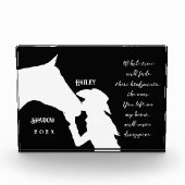 Paardenmonument citaat zwarte hoofprints fotoblokken (Voorkant)