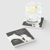 Paardenmonument citaat zwarte hoofprints stenen onderzetter (Zijkant)