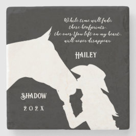 Paardenmonument citaat zwarte hoofprints stenen onderzetter