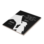 Paardenmonument citaat zwarte hoofprints tegeltje (Zijkant)