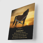 Paardenmonument Paard naam vierkant wandklok (Hoek)