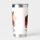 Paardenofferte Koffie Paardensport Roze Schattige  Geïsoleerde Drinkbeker (Links)