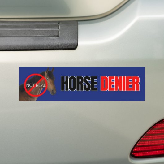 Paardenontkenner: geen echte Bumpersticker (Op auto)