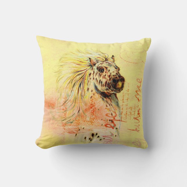 Paardenontwerp 2-Kussens Kussen (Voorkant)