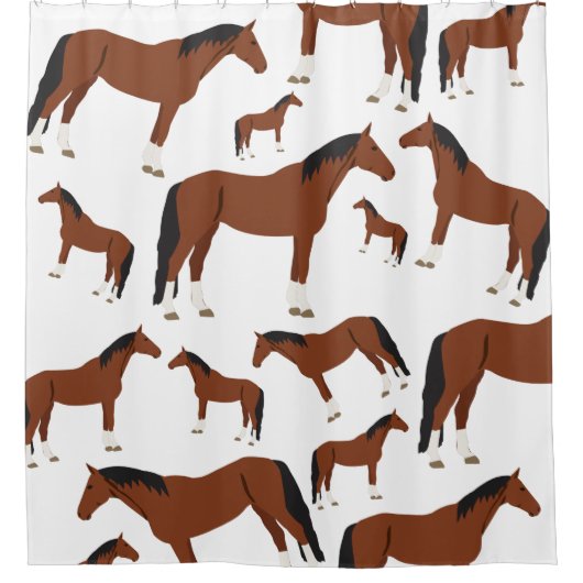 Paardenontwerp Douchegordijn (Voorkant)