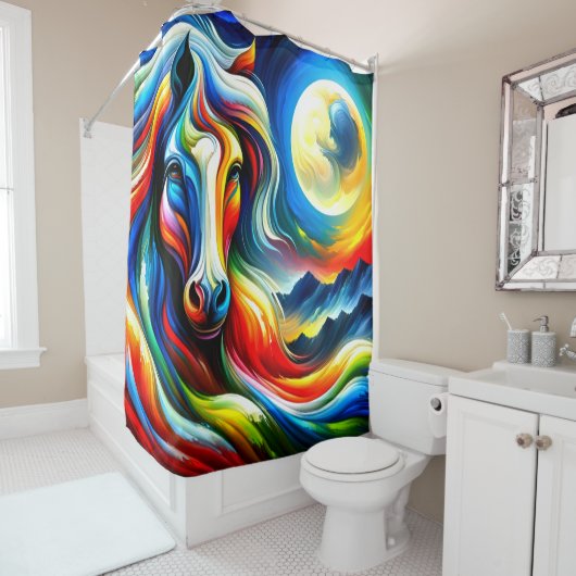 Paardenontwerp Douchegordijn (In situ)