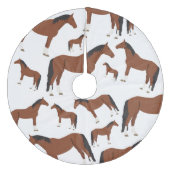 Paardenontwerp Fleece Kerstboom Rok (Voorkant)