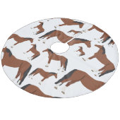 Paardenontwerp Fleece Kerstboom Rok (Gekanteld)