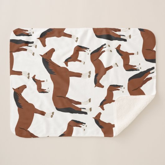 Paardenontwerp Sherpa Deken (Voorkant (horizontaal))