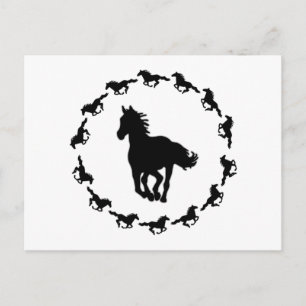 Paardenontwerp Silhouette Briefkaart