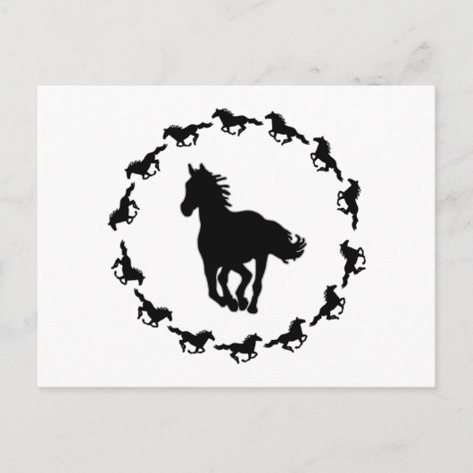 Paardenontwerp Silhouette Briefkaart (Voorkant)