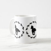 Paardenontwerp Silhouette Koffiemok (Voorkant links)