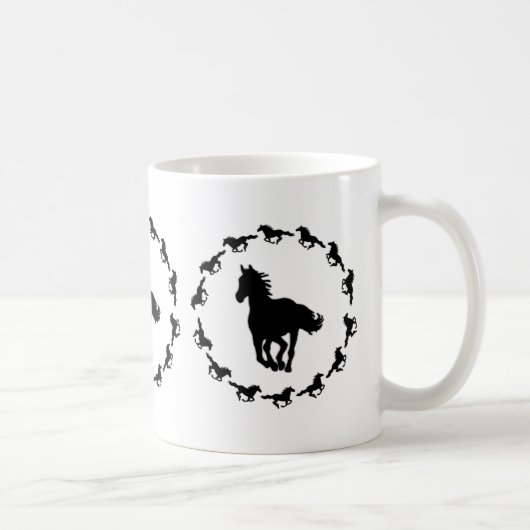 Paardenontwerp Silhouette Koffiemok (Rechts)