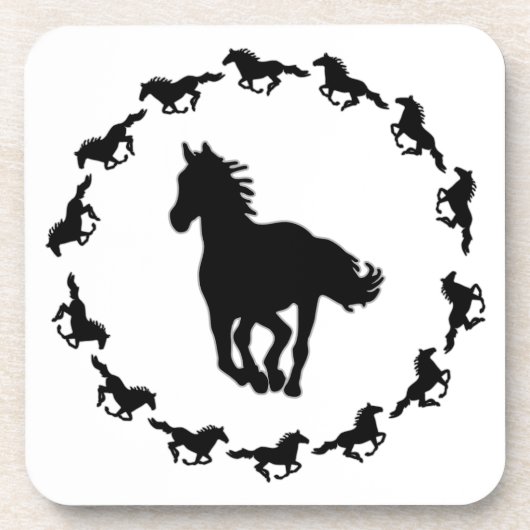 Paardenontwerp Silhouette Onderzetter (Voorkant)