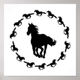 Paardenontwerp Silhouette Poster