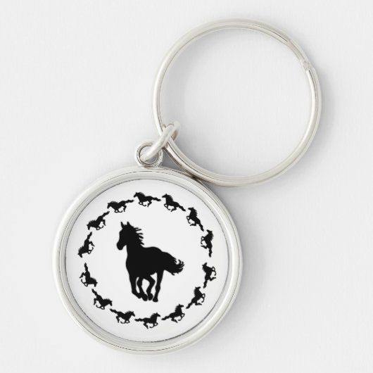 Paardenontwerp Silhouette Sleutelhanger (Voorkant)