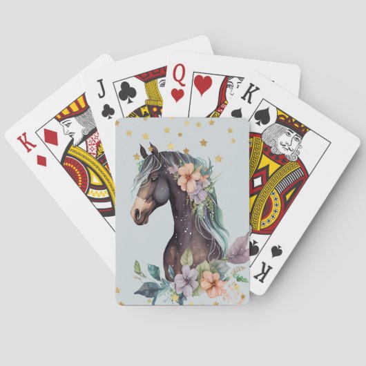 Paardenontwerp speelkaarten (Achterkant)