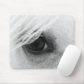 Paardenoog in zwart-wit muismat (Met muis)