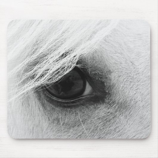 Paardenoog in zwart-wit muismat (Voorkant)