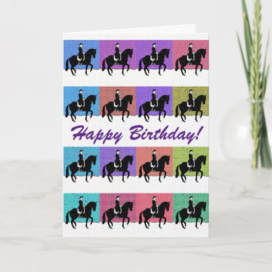 Paardenpaard Dressage Piaffe Birthday Kaart (Voorkant)