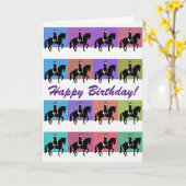 Paardenpaard Dressage Piaffe Birthday Kaart (Gele Bloem)