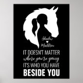 Paardenpaard en paardenliefhebber zwart poster (Voorkant)