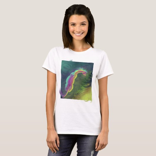 Paardenpaard met zwembad t-shirt (Voorkant volledig)