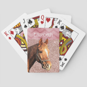 Paardenpaard Roze Naam Chic Riding Pokerkaarten