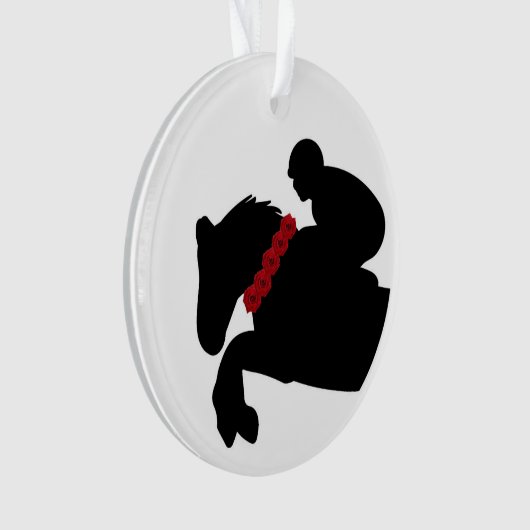 Paardenpaard Show Jumper Silhouet NAAM Rozen Ornament (voorkant)