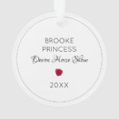 Paardenpaard Show Jumper Silhouet NAAM Rozen Ornament (achterkant)