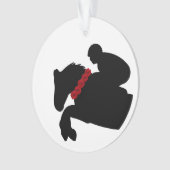 Paardenpaard Show Jumper Silhouet NAAM Rozen Ornament (voorkant)